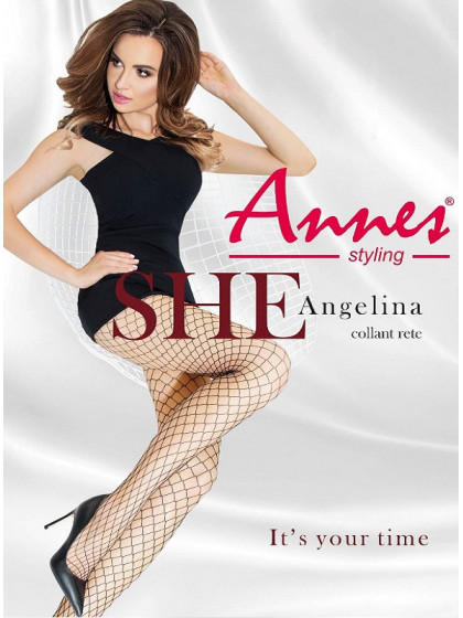 Annes Angelina женские фантазийные колготки в крупную сетку