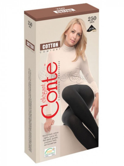Conte Cotton 250 Den женские зимние теплые колготки из хлопка
