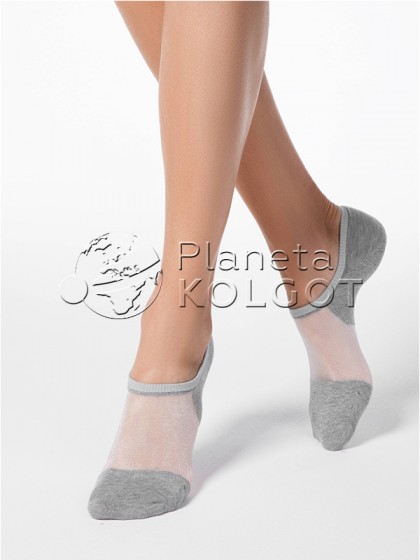 Conte Active 18С-4СП 000 женские ультракороткие носочки из хлопка со вставками из прозрачной сетки