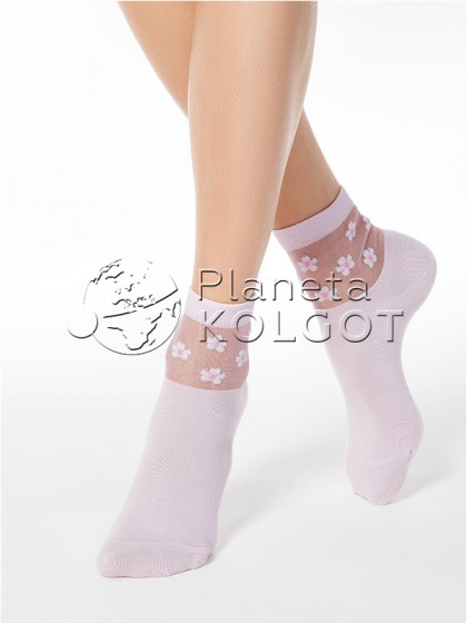 Conte Elegant Classic 16С-83СП 084 женские фантазийные носки с рисунком "цветочки"