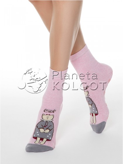Conte Elegant Happy 17С-44СП 292 носки для женщин с принтом "кошка"