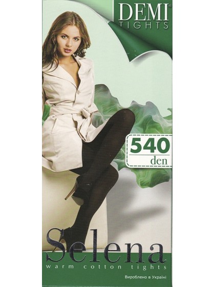 Demi Selena 540 Den женские зимние махровые колготки из высококачественные хлопка без рисунка