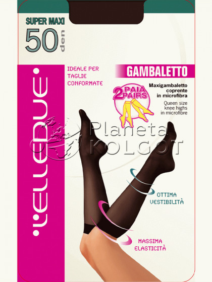 Elledue Super Maxi 50 Den gambaletto плотные женские гольфы большого размера