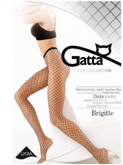 Gatta Brigitte 05 фантазийные колготки в сетку с бесшовным верхом, без шорт