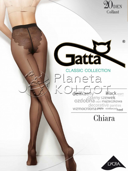 Gatta Chiara 20 Den тонкие колготки со швом сзади