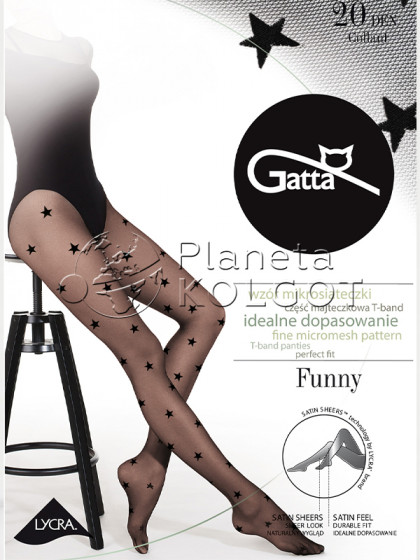 Gatta Funny 06 тонкі жіночі колготки з візерунком "зірки"