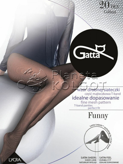 Gatta Funny 20 Den фантазійні жіночі колготки в мікросітку