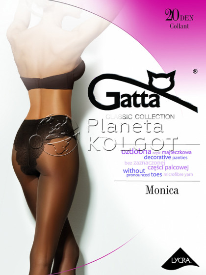 Gatta Monica 20 Den тонкие колготки с ажурными трусиками-бикини
