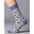 Giulia MSL-020 бавовняні чоловічі шкарпетки з контрастними вставками та візерунком "ящірки"