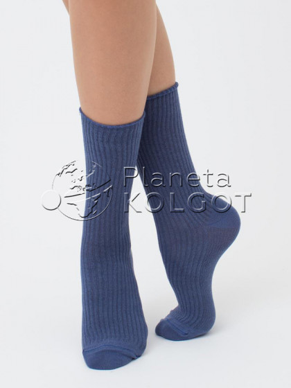 Giulia WS4 Rib классические женские носки с мягкой резинкой в рубчик