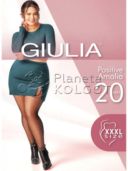 Giulia Positive Amalia 20 Den Model 1 жіночі колготки великого розміру з візерунком у "дрібний горох"