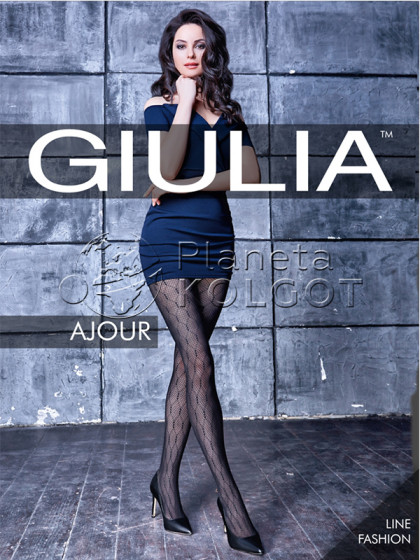 Giulia Ajour 60 Den Model 3 женские фантазийные колготки с микросеткой и узором