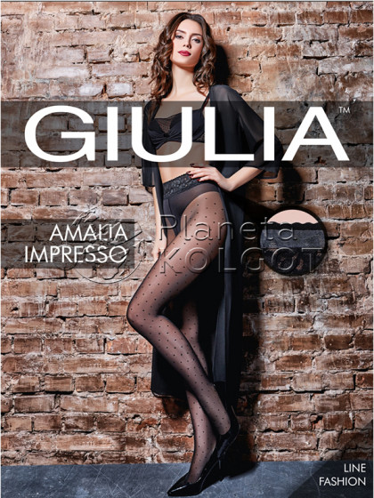 Giulia Amalia Impresso 40 Den колготки с узором в горошек и силиконовым поясом
