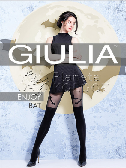 Giulia Enjoy Bat 60 Den Model 2 фантазийные колготки с имитацией ботфортов и принтом в стиле "хеллоуин"