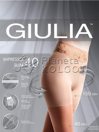 Giulia Impresso Slim 40 Den коригуючі колготки з шортиками, що стягують.