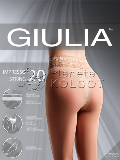Giulia Impresso String 20 Den женские моделирующие тонкие колготки