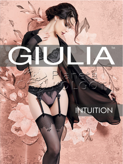 Giulia Intuition 20 Den Model 2 женские тонкие чулки под пояс с узором