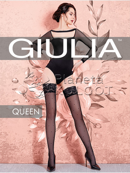 Giulia Queen 20 Den Model 1 женские чулки с фантазийным узором "в точку"
