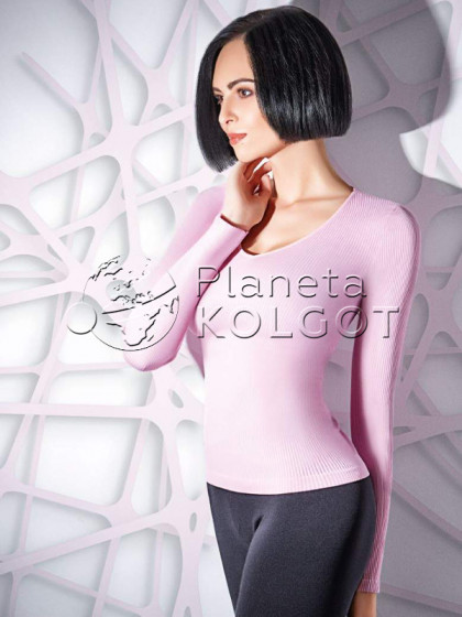 Giulia Maglia Rib жіночий безшовний пуловер з V-подібним вирізом та довгим рукавом
