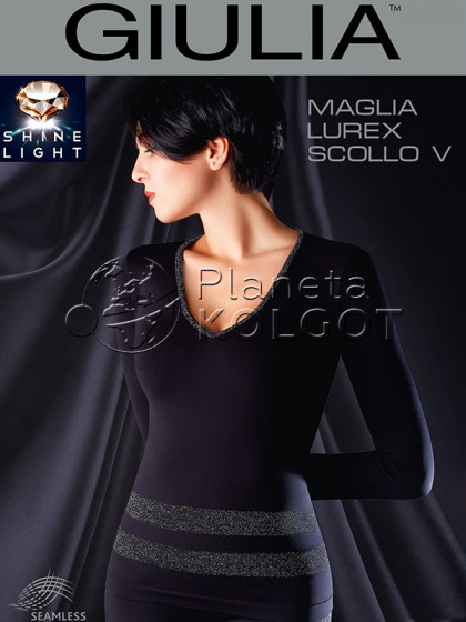 Giulia Maglia Lurex Scollo V женская футболка с длинным рукавом и V-образным вырезом
