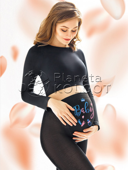 Giulia Mama Cotton Fashion Model 2 хлопковые колготки для беременных с тематическим узором
