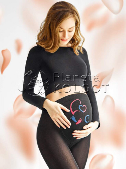 Giulia Mama Cotton Fashion Model 3 хлопковые колготки для беременных с тематическим узором