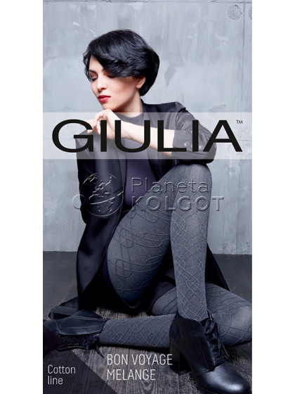 Giulia Bon Voyage Melange Model 3 женские фантазийные зимние колготки с спиралевидным узором 
