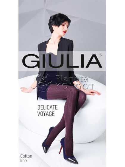 Giulia Delicate Voyage 150 Den Model 6 женские теплые колготки из хлопка с рисунком