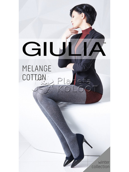 Giulia Melange Cotton 200 Den теплые женские колготки из хлопка