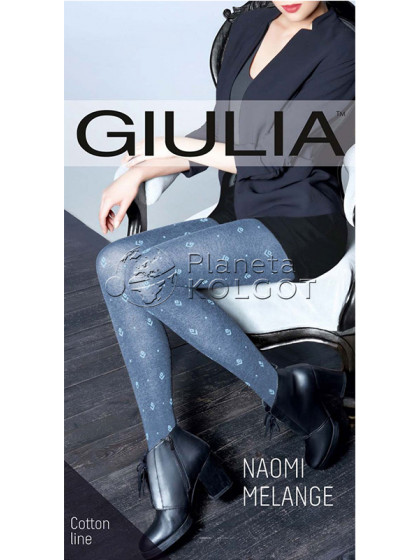 Giulia Naomi Melange 150 Den Model 1 женские фантазийные теплые меланжевые колготки с рисунком