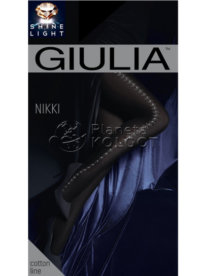 Giulia Nikki 150 Den Model 1 женские фантазийные зимние теплые колготки с рисунком и с люрексом