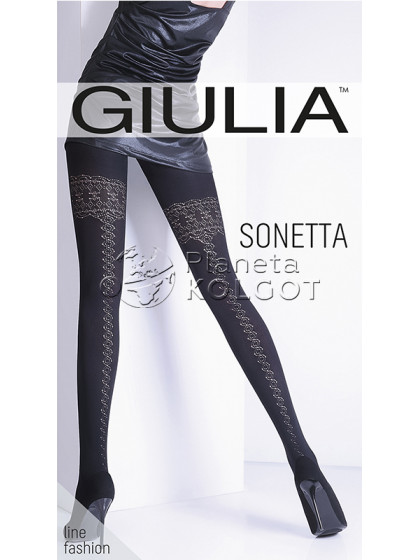 Giulia Sonetta 100 Den Model 14 женские колготки с имитацией чулок и шва сзади