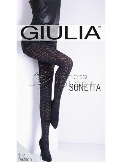 Giulia Sonetta 100 Den Model 15 теплые модные фантазийные колготки из микрофибры с рисунком
