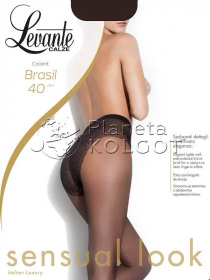 Levante Brasil 40 Den колготки с ажурными трусиками-бикини