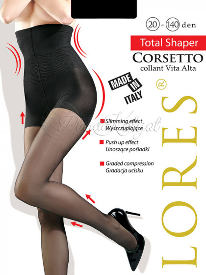 Lores Corsetto 20-140 Den Collant Vita Alta колготки с моделирующими шортиками