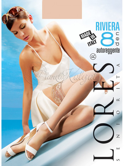 Lores Riviera 8 Den Autoreggente женские летние тончайшие чулки