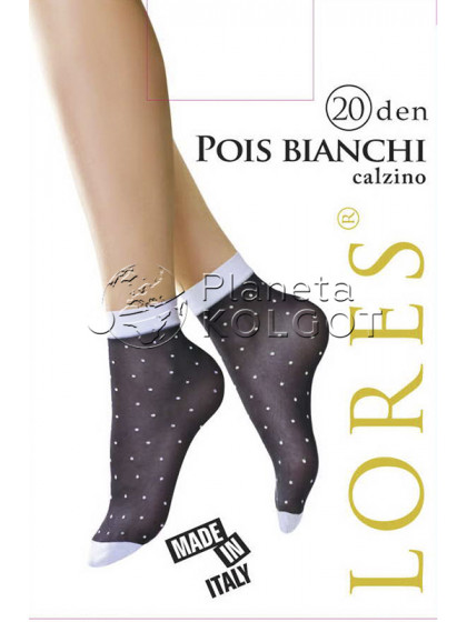 Lores Pois Bianchi женские носки с рисунком белого цвета