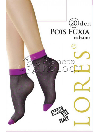 Lores Pois Fuxia стильні шкарпетки з візерунком "у горошок"