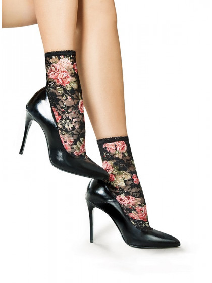 Lores Rosa Calzino женские гипюровые носочки с цветочным узором