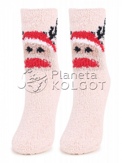 Marilyn Coozy N51 женские классические носочки "froty" с принтом "рождественский олень"