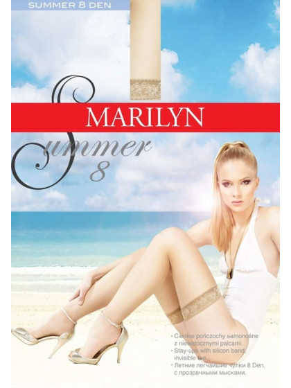 Marilyn Summer 8 Den ABS тончайшие женские классические чулки с антискользящей стопой