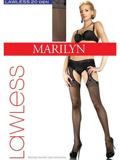 Marilyn Lawless 20 Den женские эротические колготки модели strip-panty с имитацией чулок под пояс