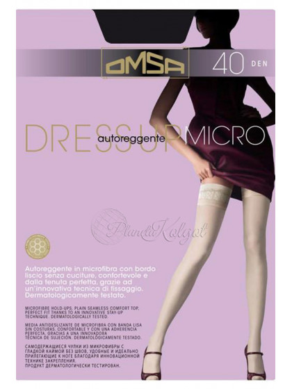 Omsa Dress Up Micro 40 Den женские классические чулки из микрофибры с резинкой на силиконе