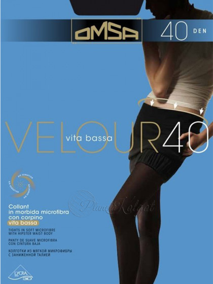Omsa Velour 40 Den Vita Bassa женские классические колготки на низкой талии