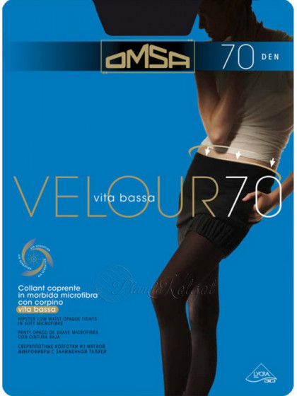Omsa Velour 70 Den Vita Bassa женские плотные классические колготки на заниженной талии