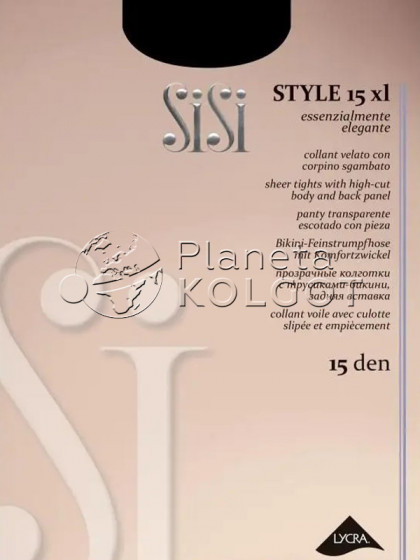 Sisi Style 15 Den XL тонкие колготки с ажурными трусиками-бикини большого размера