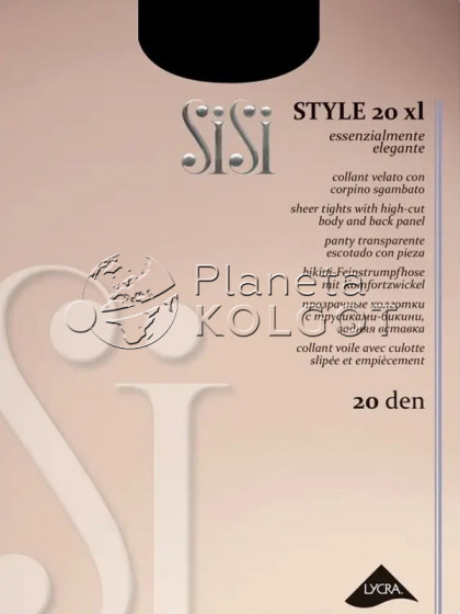 Sisi Style 20 Den XL тонкие колготки с ажурными трусиками-бикини большого размера