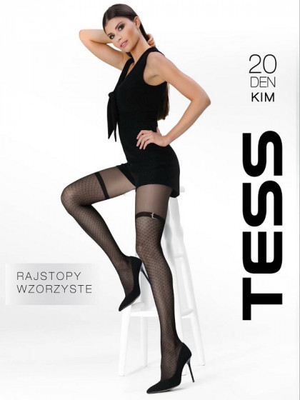 TESS Kim 20 Den тонкие фантазийные колготки с имитацией чулок