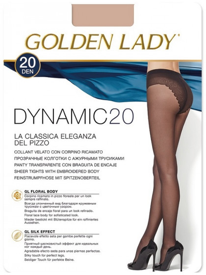 Golden Lady Dynamic 20 Den тонкие колготки с ажурными трусиками