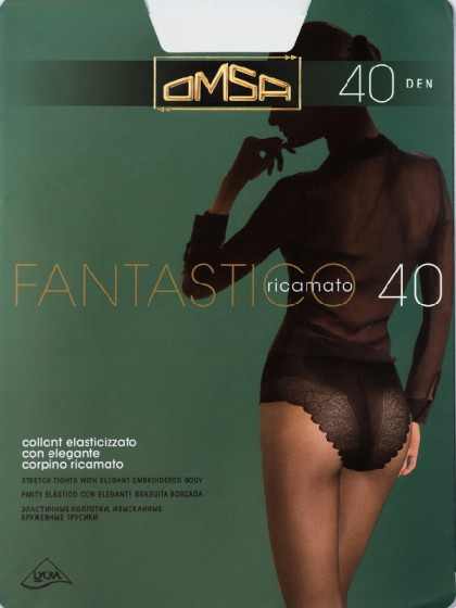 Omsa Fantastico 40 Den колготки с ажурными трусиками-бикини